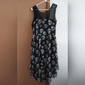 Vintage Goth Mallgoth Y2K Royal Bones skull and lace high low dress